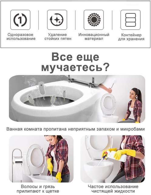 Jednorazowa szczotka do wc, długa rączka, wymienna, Closestool WC Cleaner Tools - Wianko - 5