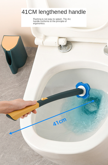 Jednorazowa szczotka do wc, długa rączka, wymienna, Closestool WC Cleaner Tools - Wianko - 18
