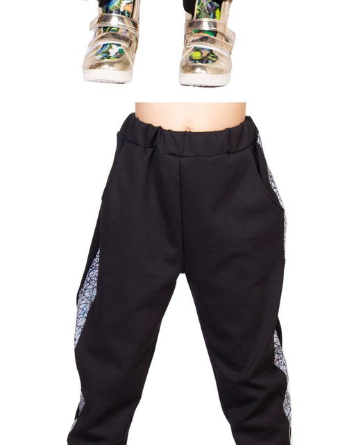 Dziecięce spodnie wiosenne/letnie 2021 w stylu Hip Hop Harem Patchwork z odblaskowymi elementami - uliczny look, sportowa wydajność - Wianko - 4