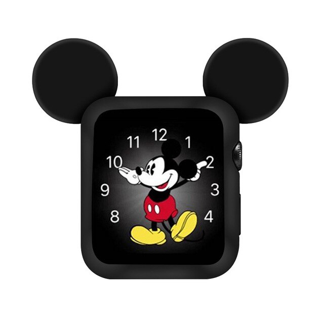 Pasek z miękkiego, usztywnionego futerałem na zegarek Apple Watch 6/SE/5/4/3/2/1 z ramką bumpera w stylu kreskówki Mickey i stereo uszami - Wianko - 6