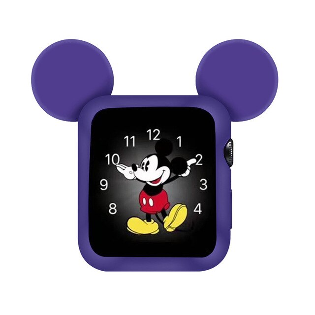 Pasek z miękkiego, usztywnionego futerałem na zegarek Apple Watch 6/SE/5/4/3/2/1 z ramką bumpera w stylu kreskówki Mickey i stereo uszami - Wianko - 10