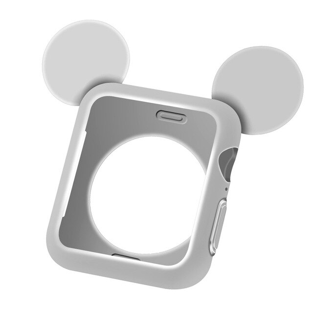 Pasek z miękkiego, usztywnionego futerałem na zegarek Apple Watch 6/SE/5/4/3/2/1 z ramką bumpera w stylu kreskówki Mickey i stereo uszami - Wianko - 3
