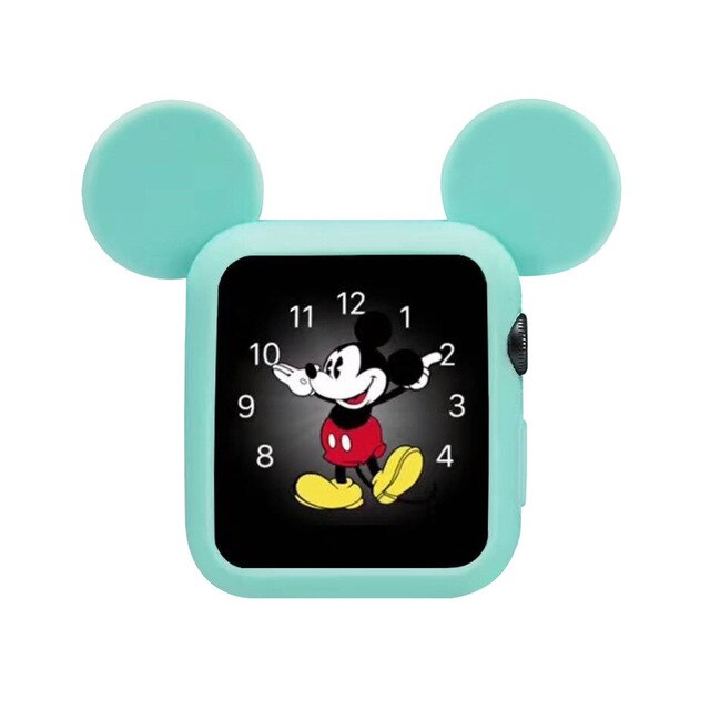 Pasek z miękkiego, usztywnionego futerałem na zegarek Apple Watch 6/SE/5/4/3/2/1 z ramką bumpera w stylu kreskówki Mickey i stereo uszami - Wianko - 8