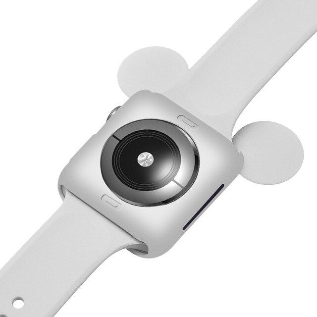 Pasek z miękkiego, usztywnionego futerałem na zegarek Apple Watch 6/SE/5/4/3/2/1 z ramką bumpera w stylu kreskówki Mickey i stereo uszami - Wianko - 5