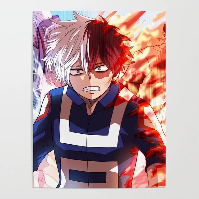 Malarstwo Shoto Todoroki - Wydruki HD na płótnie, plakaty modułowe bez ramki, dekoracja salonu - Anime - Wianko - 3