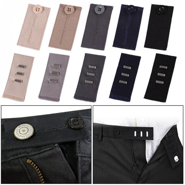 Spodnie z regulacją talii dla mężczyzn i kobiet z przyciskiem DIY, z wykończeniem w kolorze złotym - Wianko - 3