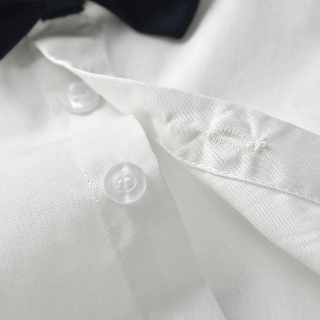 Garnitur z białą koszulą, kamizelką i spodniami dla chłopca, zestaw 3-elementowy w stylu męskim - Wianko - 9