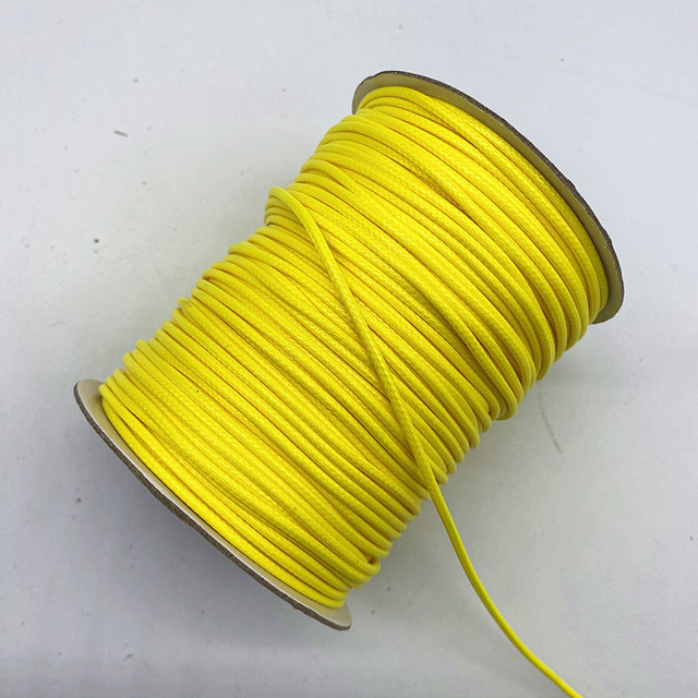 Nowy żółty woskowany przewód sznurek do tworzenia biżuterii o różnych grubościach: 0.5mm, 0.8mm, 1.0mm, 1.5mm, 2.0mm - Wianko - 1