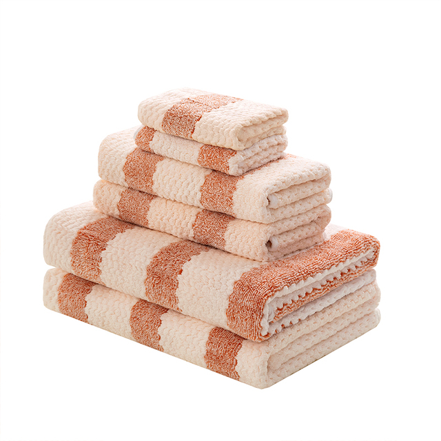 Zestaw ręczników łazienkowych Snowman 6 sztuk, miękkie ręczniki kąpielowe z 100% bawełny, chłonne i przyjazne dla skóry, w pasującym do łazienki paskowym wzorze - Wianko - 29
