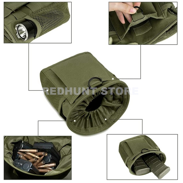 Military Utility Belt Fanny Pack - Woreczek na amunicję z regulowanym Tactical Molle sznurkiem i D-klamrą - Wianko - 13