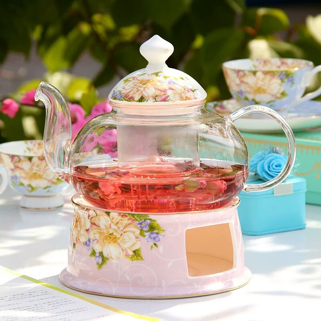 Dzbanek szklany z zaparzaczem do herbaty, ceramiczne naczynie do podgrzewania, żaroodporny czajnik Teaset - Wianko - 2