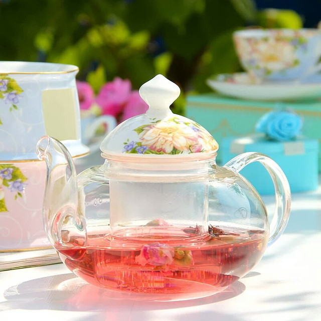 Dzbanek szklany z zaparzaczem do herbaty, ceramiczne naczynie do podgrzewania, żaroodporny czajnik Teaset - Wianko - 5