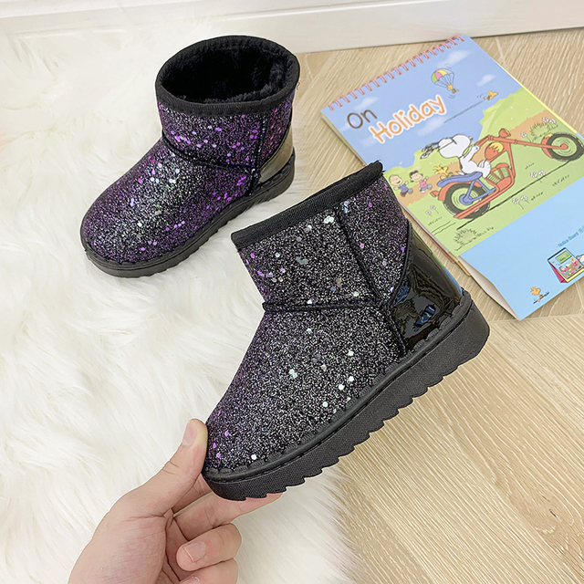 Dziecięce buty zimowe grube pluszowe z gumowymi podeszwami antypoślizgowymi dla chłopców i dziewcząt - Wianko - 12