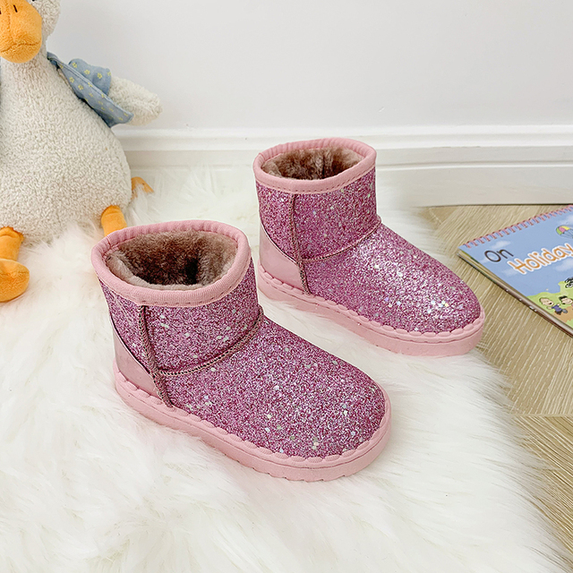 Dziecięce buty zimowe grube pluszowe z gumowymi podeszwami antypoślizgowymi dla chłopców i dziewcząt - Wianko - 19
