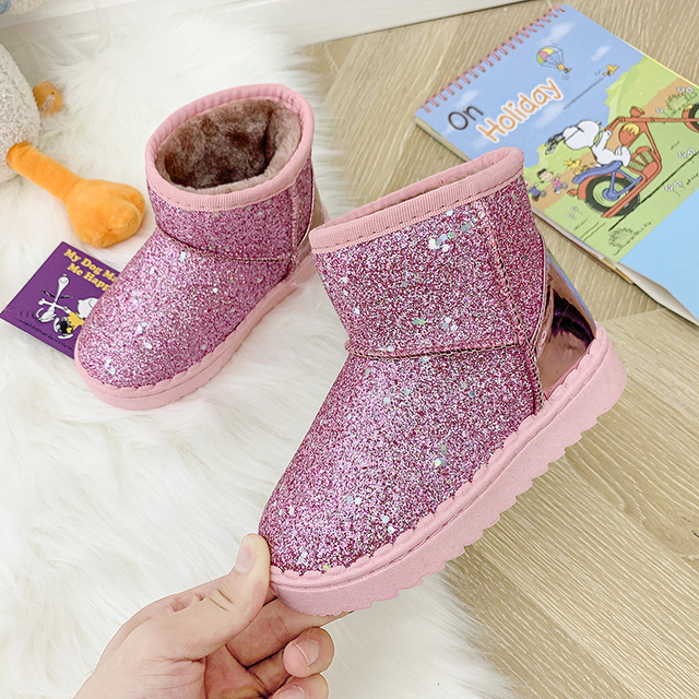 Dziecięce buty zimowe grube pluszowe z gumowymi podeszwami antypoślizgowymi dla chłopców i dziewcząt - Wianko - 18