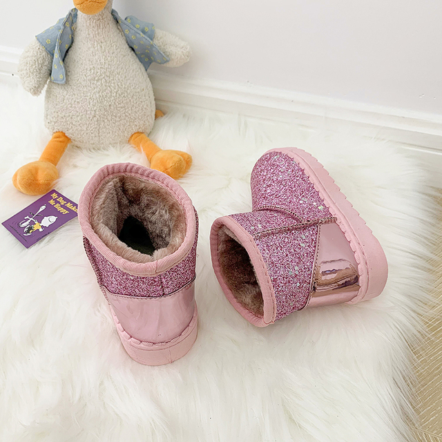 Dziecięce buty zimowe grube pluszowe z gumowymi podeszwami antypoślizgowymi dla chłopców i dziewcząt - Wianko - 13