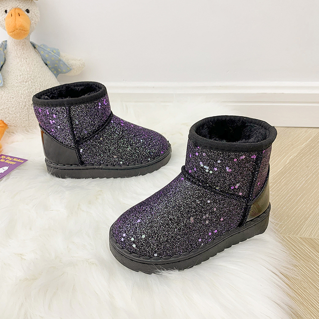 Dziecięce buty zimowe grube pluszowe z gumowymi podeszwami antypoślizgowymi dla chłopców i dziewcząt - Wianko - 11