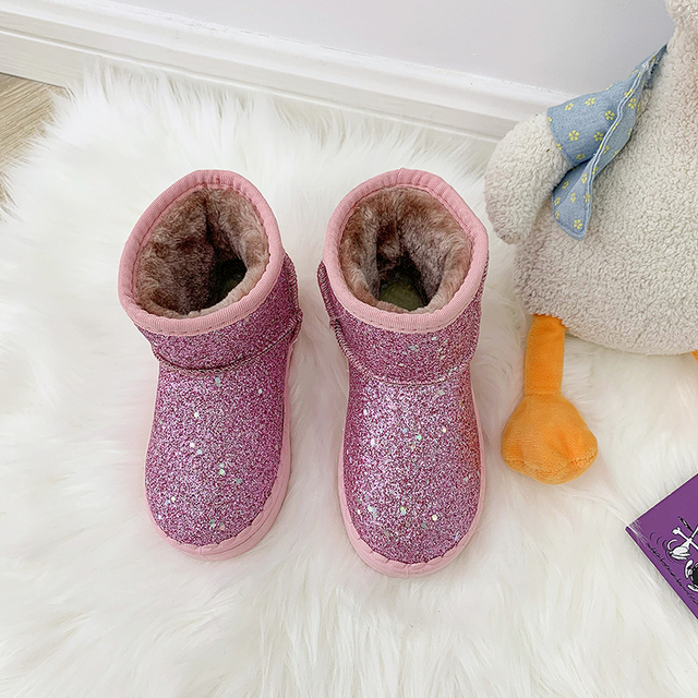 Dziecięce buty zimowe grube pluszowe z gumowymi podeszwami antypoślizgowymi dla chłopców i dziewcząt - Wianko - 17