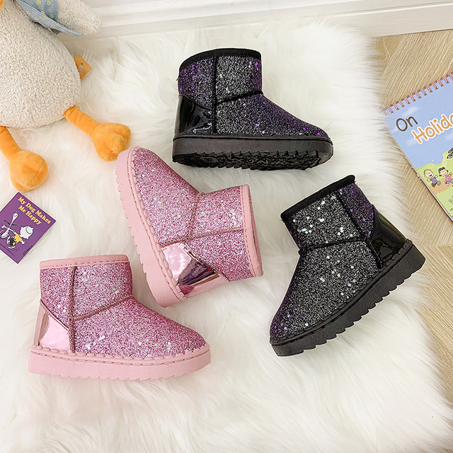 Dziecięce buty zimowe grube pluszowe z gumowymi podeszwami antypoślizgowymi dla chłopców i dziewcząt - Wianko - 20