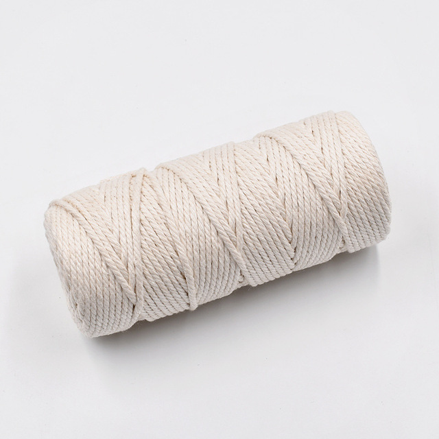 10 metrów liny makrama ze skręconego sznurka bawełnianego do ręcznie robionych naturalnych beżowych dekoracji - DIY Craft Knitting - Wianko - 5