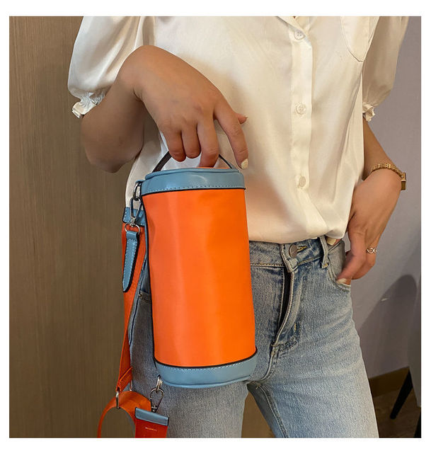 Stylowa damska torebka kubełkowa na ramię z wykorzystaniem PU skóry, nowe trendy zimowe kolory na 2021 - Wianko - 6