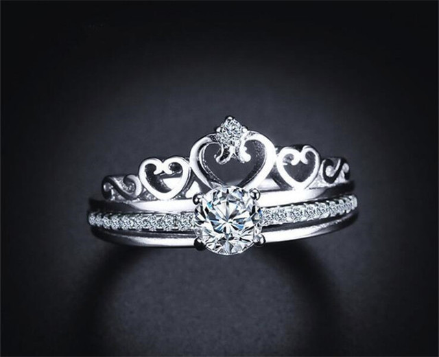 Jeden więcej nosić dwa w jednym koronie pierścień, srebro 925, wkładka mikro-wkładka, pierścień z osobowością kreatywnej mody - Wianko - 3