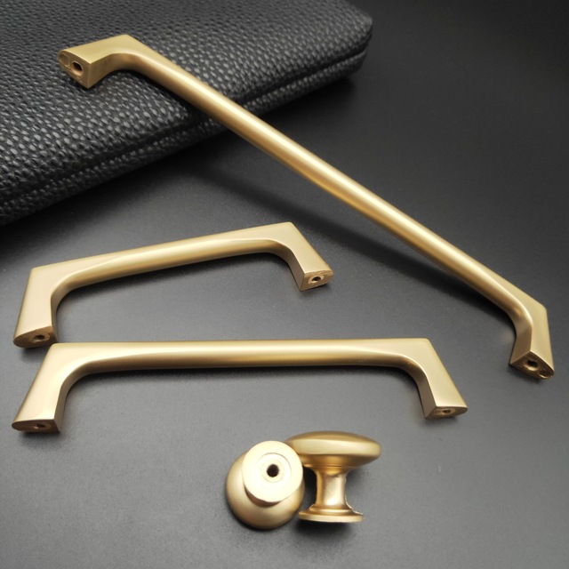 Uchwyty szafek matowe złoto, nowoczesny prosty styl, solidne wykonanie ze stopu cynku - Wianko - 23