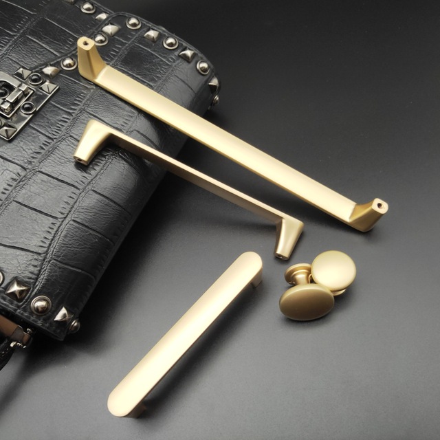 Uchwyty szafek matowe złoto, nowoczesny prosty styl, solidne wykonanie ze stopu cynku - Wianko - 20