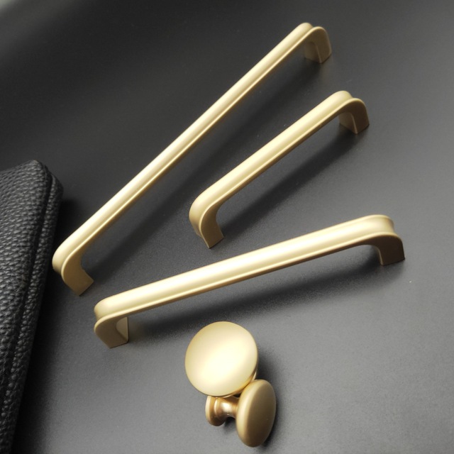 Uchwyty szafek matowe złoto, nowoczesny prosty styl, solidne wykonanie ze stopu cynku - Wianko - 21