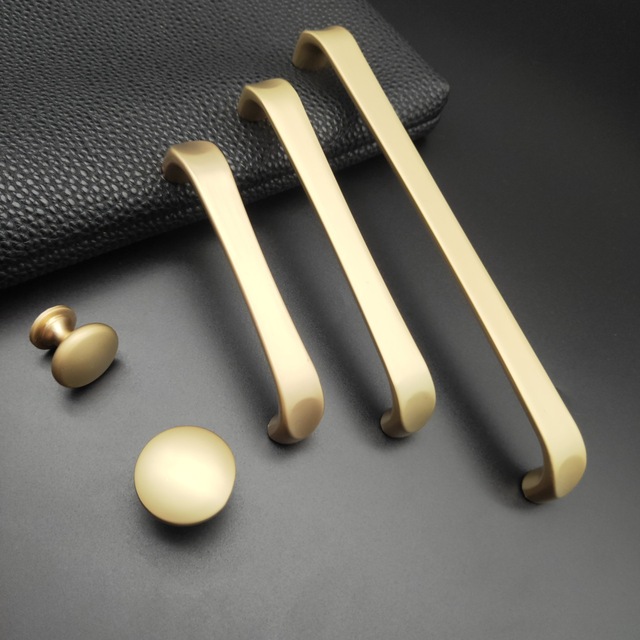 Uchwyty szafek matowe złoto, nowoczesny prosty styl, solidne wykonanie ze stopu cynku - Wianko - 22
