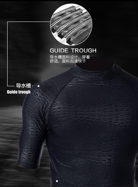 Męska koszulka z krótkim rękawem SBART Rashguard - ochrona UV, plaża, nurkowanie - Wianko - 17