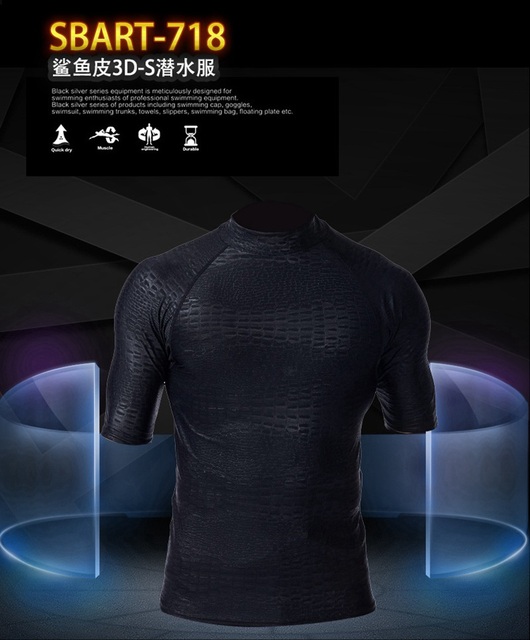 Męska koszulka z krótkim rękawem SBART Rashguard - ochrona UV, plaża, nurkowanie - Wianko - 16