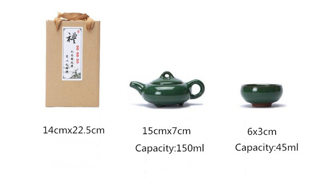 Kreatywny zestaw podróżny do herbaty kung fu - Ceramiczny czajniczek Gaiwan & kubki na herbatę Ice Crack - Chińska herbata - Wianko - 1