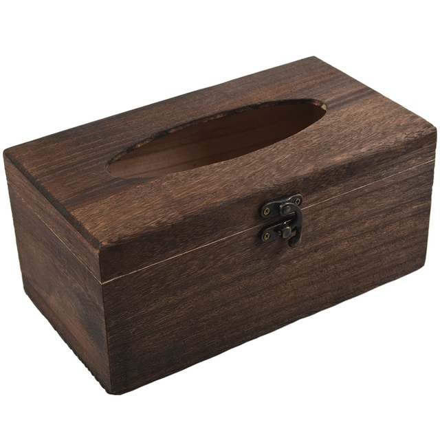 Drewniane Retro pudełko na chusteczki - elegancki podstawek na papierowe serwetki do samochodu i domu - Wianko - 4