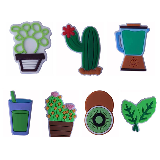 Naklejki magnetyczne na lodówkę - PVC rośliny w stylu kreskówki: Kiwi, Kapelusz, Lilia, Drzewo, Kaktus, Sokowirówka - Wianko - 4