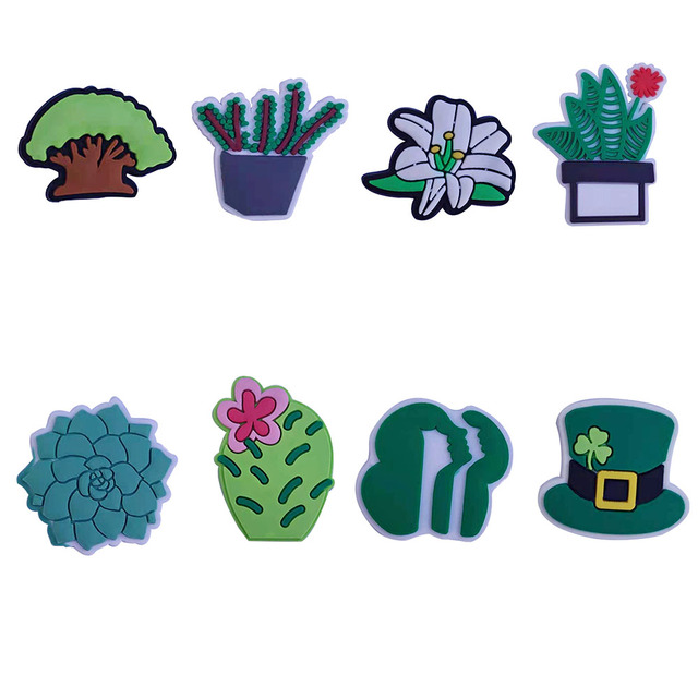 Naklejki magnetyczne na lodówkę - PVC rośliny w stylu kreskówki: Kiwi, Kapelusz, Lilia, Drzewo, Kaktus, Sokowirówka - Wianko - 5