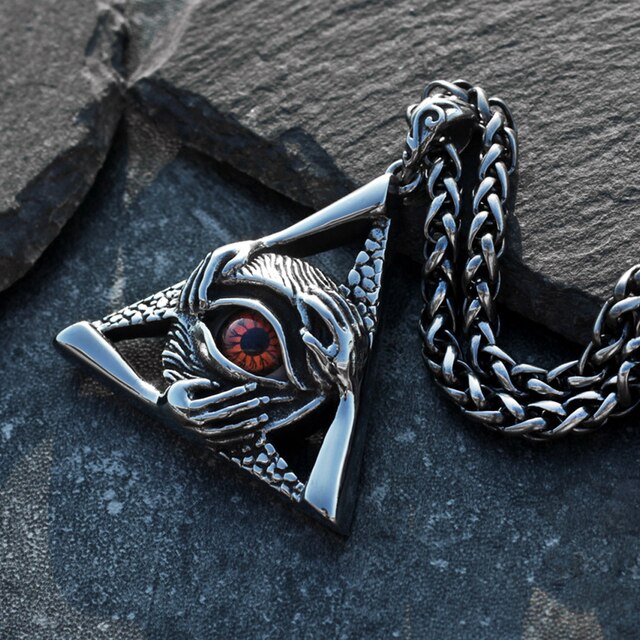 Diabeł wisiorek w kształcie gotyckiego trójkąta – naszyjnik ze stali nierdzewnej - Wianko - 10
