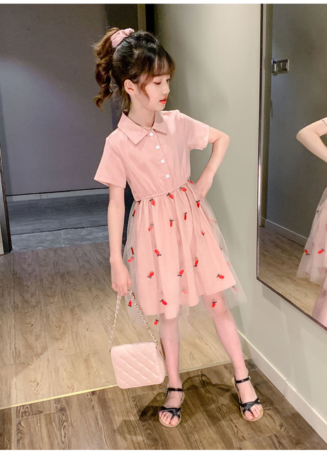 Letnia sukienka dla dziewczynek - koreańska moda z truskawkowym wzorem - Wianko - 10