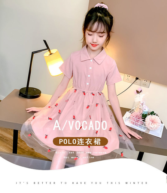 Letnia sukienka dla dziewczynek - koreańska moda z truskawkowym wzorem - Wianko - 1