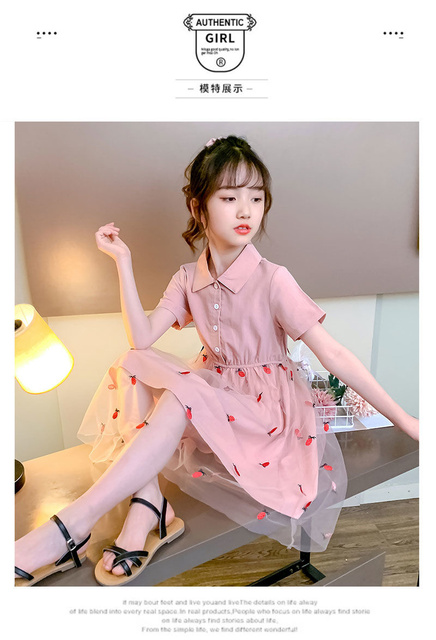Letnia sukienka dla dziewczynek - koreańska moda z truskawkowym wzorem - Wianko - 8