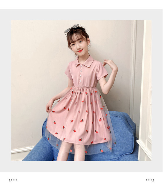 Letnia sukienka dla dziewczynek - koreańska moda z truskawkowym wzorem - Wianko - 21