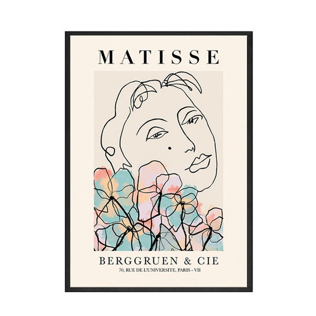 Naga dziewczyna w niebieskich liniach - mugshot Matisse na płótnie - plakaty i wydruki do salonu - Wianko - 6