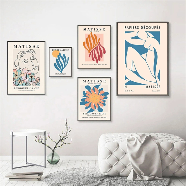 Naga dziewczyna w niebieskich liniach - mugshot Matisse na płótnie - plakaty i wydruki do salonu - Wianko - 1