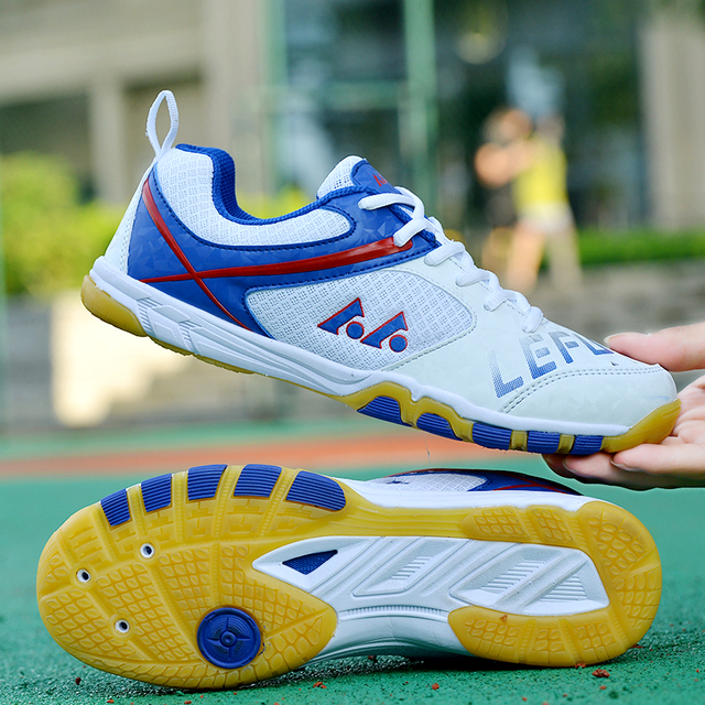 Buty sportowe do tenisa stołowego 2021 dla mężczyzn i kobiet w kolorze biało-niebieskim, lekkie, z siatkowym materiałem na treningi i zawody - Wianko - 9