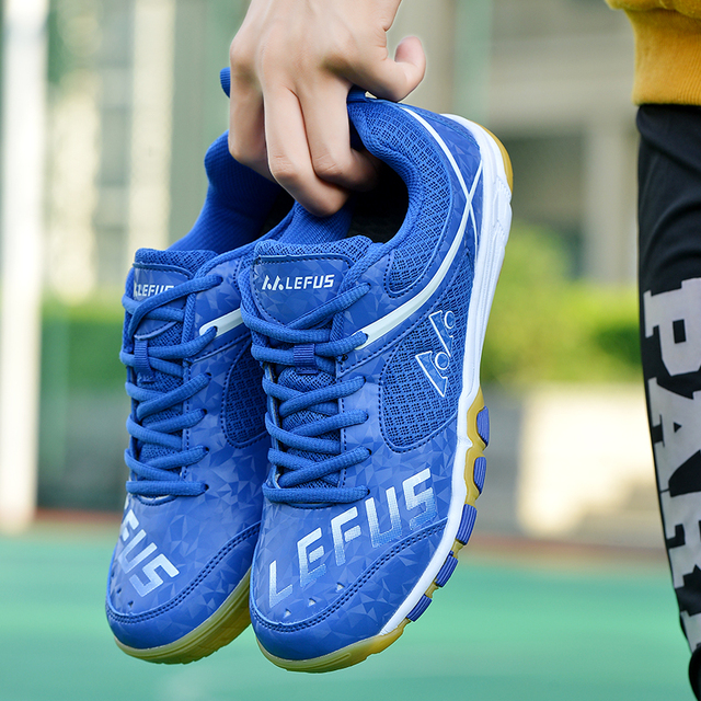 Buty sportowe do tenisa stołowego 2021 dla mężczyzn i kobiet w kolorze biało-niebieskim, lekkie, z siatkowym materiałem na treningi i zawody - Wianko - 13