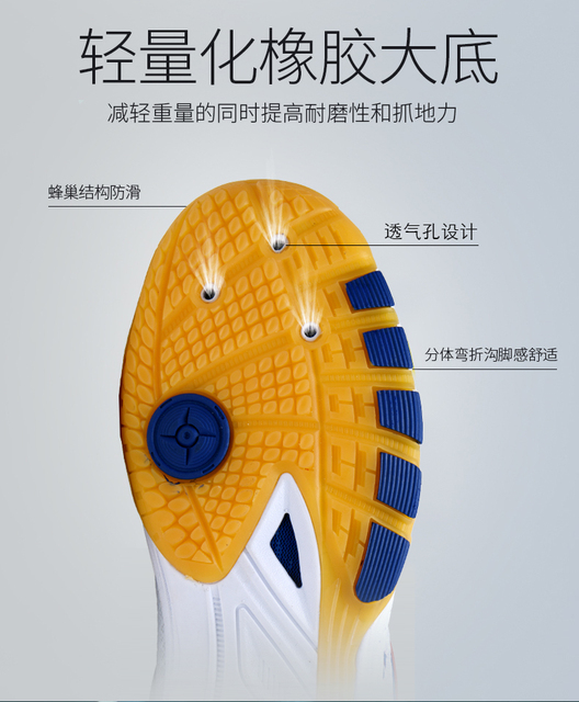 Buty sportowe do tenisa stołowego 2021 dla mężczyzn i kobiet w kolorze biało-niebieskim, lekkie, z siatkowym materiałem na treningi i zawody - Wianko - 6
