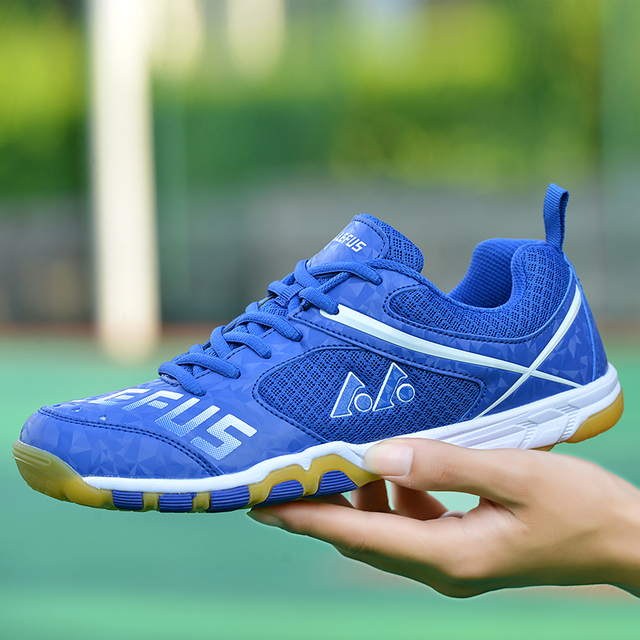 Buty sportowe do tenisa stołowego 2021 dla mężczyzn i kobiet w kolorze biało-niebieskim, lekkie, z siatkowym materiałem na treningi i zawody - Wianko - 14