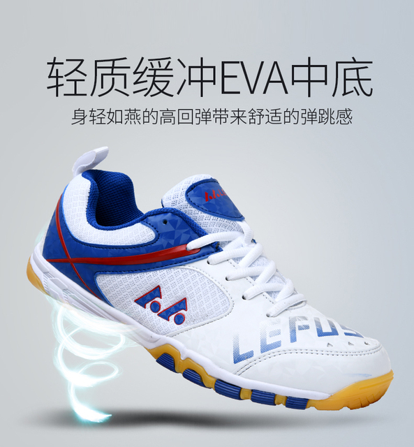 Buty sportowe do tenisa stołowego 2021 dla mężczyzn i kobiet w kolorze biało-niebieskim, lekkie, z siatkowym materiałem na treningi i zawody - Wianko - 5