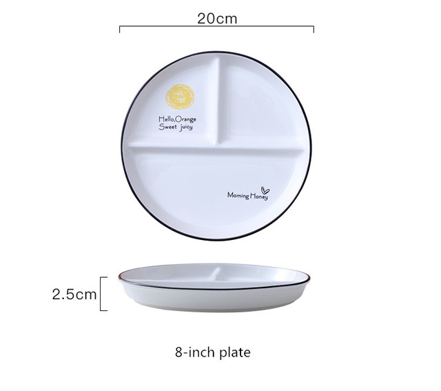 Ceramiczna płyta dla dzieci na jednoosobowe domowe śniadanie, z trzema dzielonymi talerzami - Wianko - 3