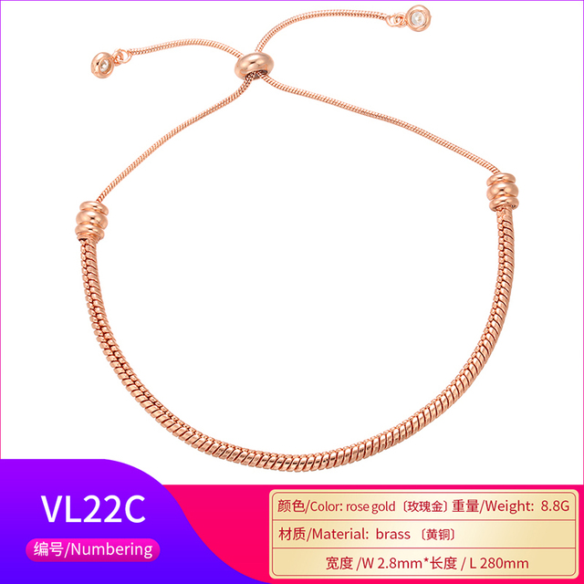 Regulowana bransoletka wężowa 2.8x280mm mosiądz do tworzenia biżuterii DIY - model VL22 - Wianko - 19